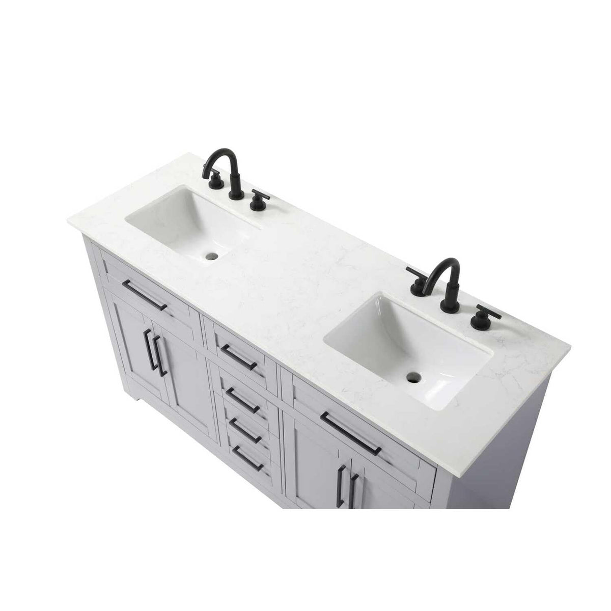 60" Double Bathroom Vanity in Grey by Elegant Kitchen and Bath – unspecified, Aluminum, Grey, Model VF85060DGR