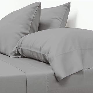 1000-Thread-Count 100% Cotton Silver King Size Sheets Set, 4-Piece Long-Staple Combed Cotton Hypoallergenic, Breathable, Soft & Silky Fits Mattress Upto 18'' dp