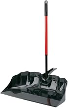Libman Commercial 929 Extra Large Scoop Dust Pan, Telescoping Steel Handle, 22" Wide, Red and Black (Pack of 3)