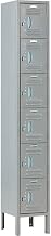 Global Industrial 6-Tier 6 Door Locker, 12"W x 15"D x 78"H, Gray, Unassembled