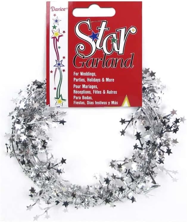 Foil Star Garland: Silver by Darice – Metal, Silver, Model 2405-65