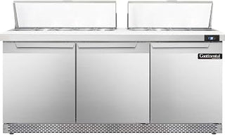 SW72-18C-FB Sandwich Unit, 72" W, With 18 Pan Top Openings, Front Breathing & 19" Cutting Board