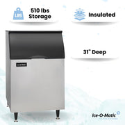 Ice-O-Matic 510 lb Storage / Storage Bin / Silver Ice Machines