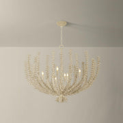 Pedrillo 8-Light Chandelier | Natural & Vogue Style | Cream Plaster Finish | Made of Natural Woven & Tree Derived | Damp-Rated for Bathroom Use | -CP by Corbett Lighting – Model