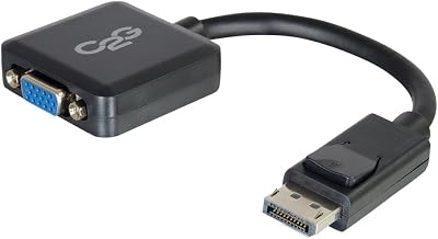 Legrand Mini Display Port Cable, Display Port to VGA Adapter, Male to Female Display Port Cable, 8 Inch Display Port to VGA Adapter, Black, 1 Count, C2G 54323 - TAA Compliant