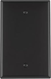 Leviton 1-Gang Blank Wallplate, Midway Size, PJ13-E, Black