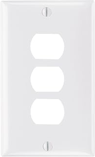 Legrand Pass & Seymour K3W Plastic Despard Opening Wall Plate, 1 Gang, Three Horizontal Opening, Includes Mounting Straps, White (1 Count)
