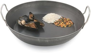 World Cuisine A4171750 Paella Pan, 19.63", Black