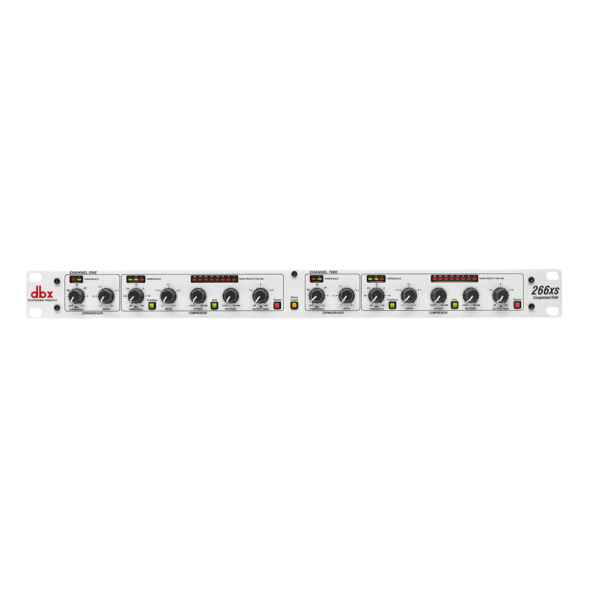 266xs Professional Audio Compressor/Gate Dynamic Effects Processor with Sidechain Insert. For Portable by dbx – 1U - 1.75" H x 5.75" D x 19.00" W inches, Silver, Model DBX0112