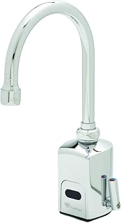 T&S Brass EC-3130-VF05 ChekPoint Above Deck Electronics Faucet, Single Hole Deck Mount, SW Gooseneck with 0.5 GPM, VR Spray Device