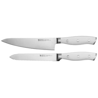 Forged Accent Razor-Sharp 2-pc Compact Chef Knife Set by HENCKELS – 7", Stainless Steel, White, Model 1021246