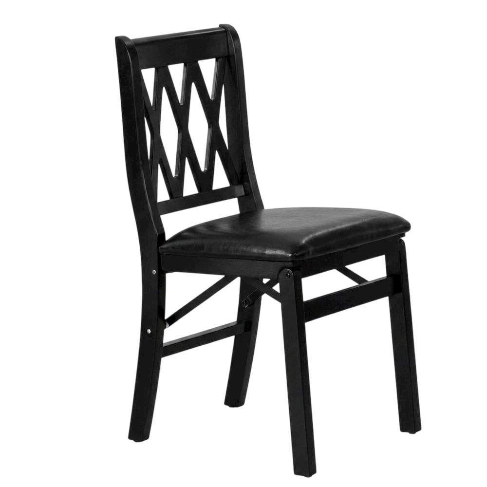 Solid Wood Dining Chairs with PU Leather Seat by Furnifact – Wood, Linen White, Pack of 2