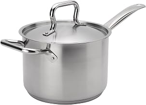 Browne Foodservice Elements 4.5 Quart Stainless Steel Sauce Pan w/Cover, NSF