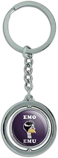 GRAPHICS & MORE Emo Emu Funny Humor Keychain Spinning Round Chrome Plated Metal
