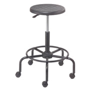 Polyurethane Scooter Stool with Steel Base Black by Global Industrial – Black, Model A207TP