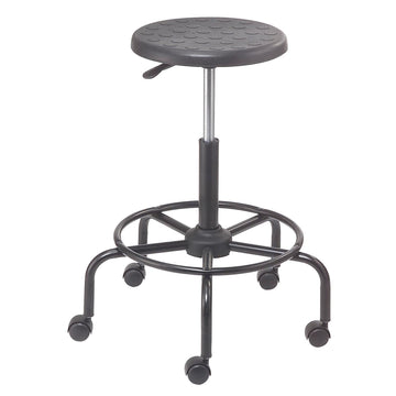 Polyurethane Scooter Stool with Steel Base Black by Global Industrial – Black, Model A207TP