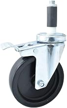 BK Resources 5" Polyolefin 1" Expanding Stem Swivel Caster for Work Tables with Total Lock Brake, NSF, 300lb Capacity Per Wheel
