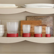 Easy Find Lids Food Storage Container by Rubbermaid – 14 Cup, 14.0 cups, Plastic, Clear with Red Lids, Pack of 2