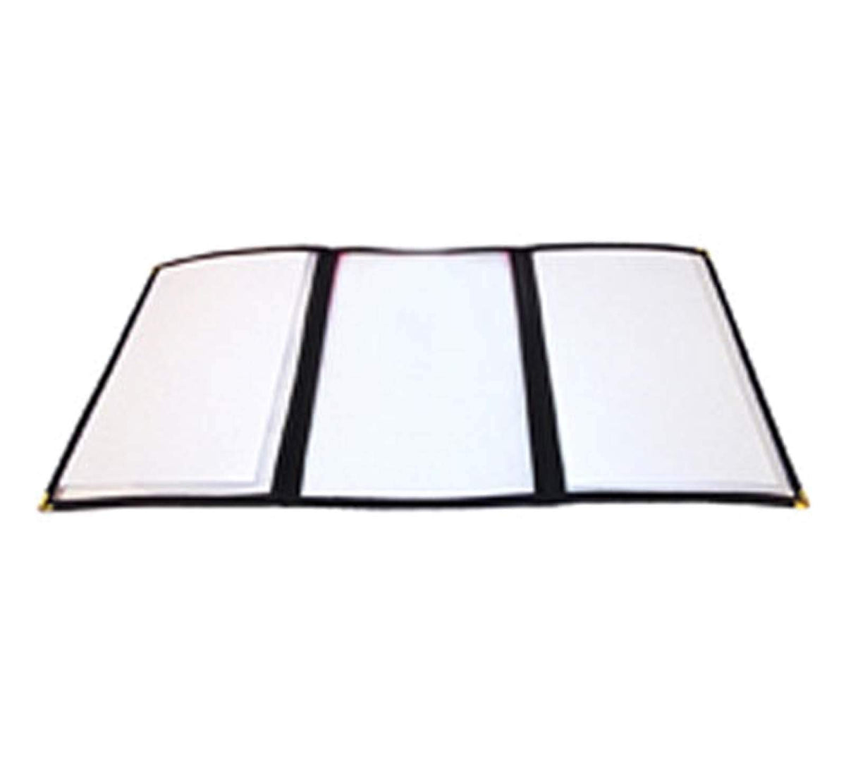 Winco 12" x 9.5" / Triple / Green Menu Covers