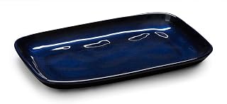G.E.T. CS-117-CSB-EC Melamine Rectangular Serving Platter, 12" x 7.5", Blue (Set of 4)