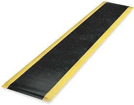 Notrax Antifatigue Runner,Black,YllwBrdr,3x20ft 479C0036YB