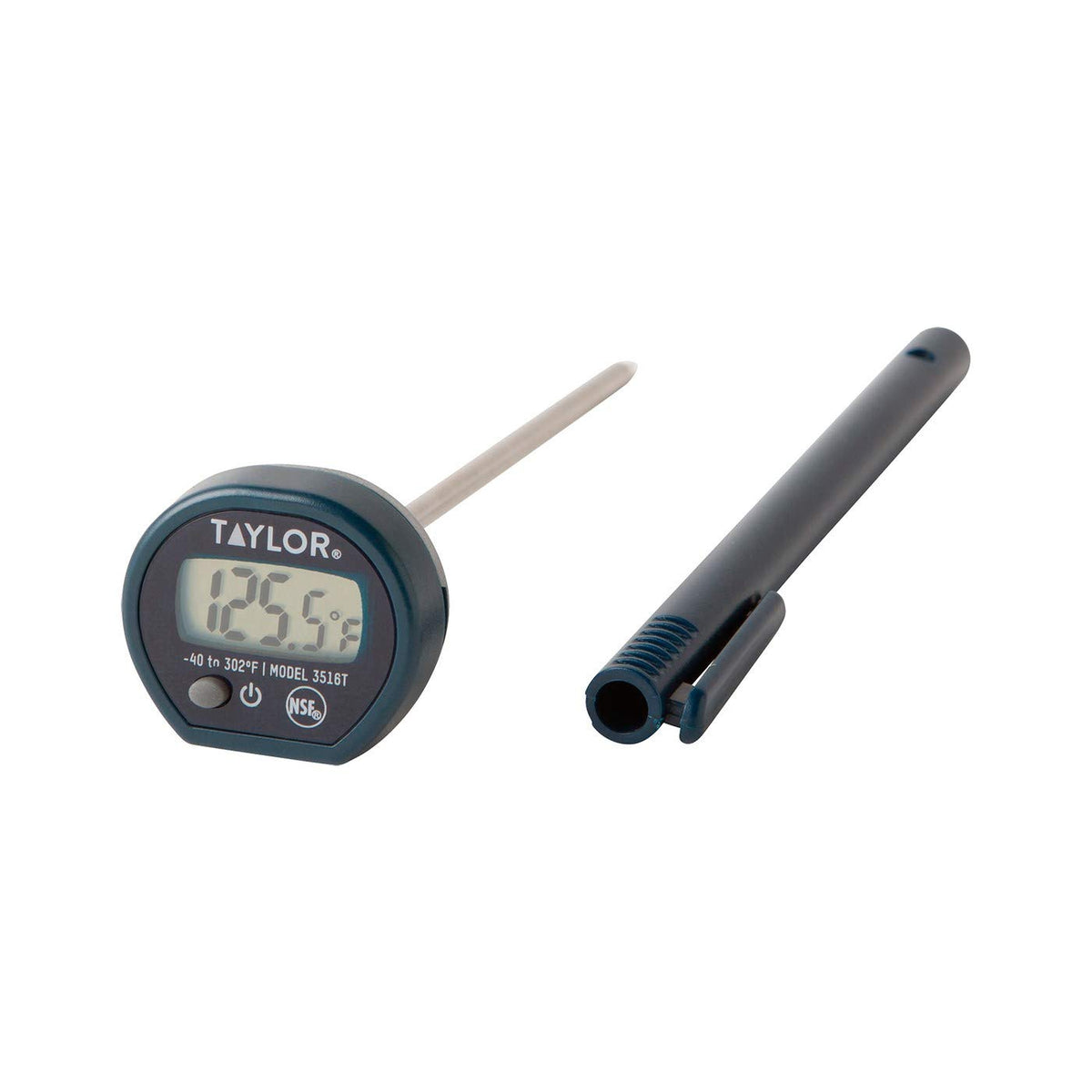 TruTemp Instant Read Digital Thermometer by Taylor – 1.3x9x3.5, Stainless Steel, black, Model 3516