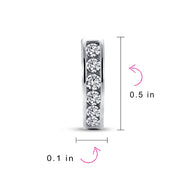 Dark Red CZ Channel Set Huggie Mini Hoop Earrings .925 Sterling Silver by Bling Jewelry – One Size, Gemstone, Dark Red, Model SLS-80E2831-GR