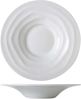 Tuxton China GDP-064 Pasta Bowl, 18 oz.,11-1/2" dia. x 2" H, round, microwave & dishwasher safe, oven proof, fully vitrified, lead-free, TuxTrendz, Sandbar, Porcelain White, Pack of 12