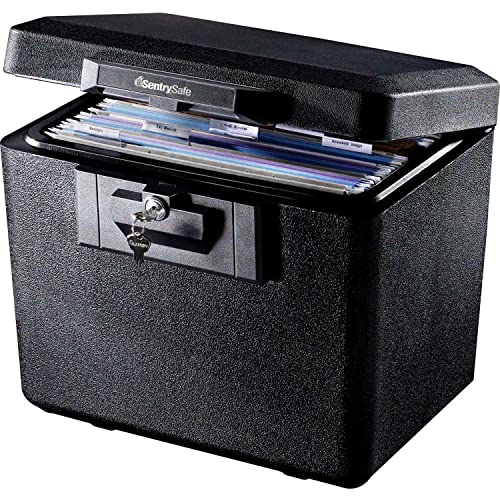 Fire-Safe Security File with Key Lock by SentrySafe – 0.6 cubic_feet, Polyethylene (PE), Black, Model 1170ENG