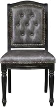 Furnifact Solid Wood Parson Dining Chairs Set of 2, Polyester Upholstered Kitchen Table Chairs for Dining Room and Home