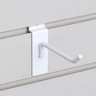 HUBERT® 4" Slatwall Hooks White by Retail Resource – Steel Wire, White, Model SSWH4W