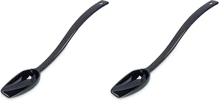 Carlisle FoodService Products Plastic Solid Spoon, 10 Inches, Black (Pack of 2)
