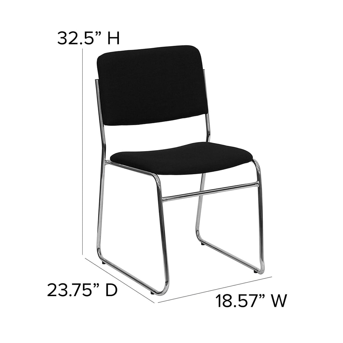 Flash Furniture Black Fabric/Chrome Frame / Set of 5 / Contemporary Stacking Chairs