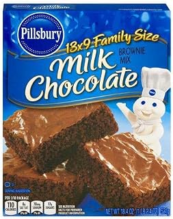 Pillsbury Milk Chocolate Brownie Mix, Family Size, 19.5oz Box (Pack of 4)