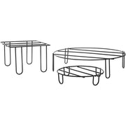 Square Buffet Riser Black Wire - 9"L x 9"W x 6"H by HUBERT – Alloy Steel, Black, Model WCH0308
