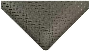 Notrax Antifatigue Mat, 8 ft. L x 3 ft. W, 9/16" Thickness, Vinyl, Diamond Plate, Black 485S0038BL - 1 Each