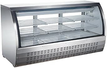 Omcan 50080 82-inch Refrigerated Floor Showcase - Stainless Steel