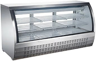 Omcan 50080 82-inch Refrigerated Floor Showcase - Stainless Steel