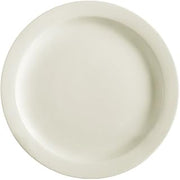 CAC China NRC-16 Narrow Rim 10-1/2" Diameter x 1" High American White Stoneware Plate - 1 Each