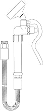 T&S Brass P3-0952 Pet Grooming Unit EB-0107-035 Angled Spray Valve, 96" Flex SS Hose, 1/2" NPT Male Inlet