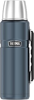 Thermos Stainless King Thermos Flask, Ice Grey, 1.20 L, Stainless Steel, Completely Leak-Proof, with Drinking Cup and Handle, 24 Hours Hot & 24 Hours Cold, Dishwasher Safe, BPA-Free