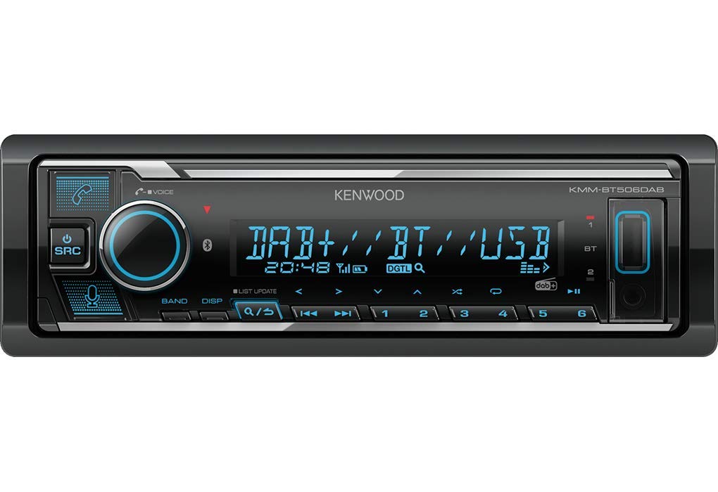 Mechless Digital Media Receiver by Kenwood – Black, Model KMM-BT506DAB