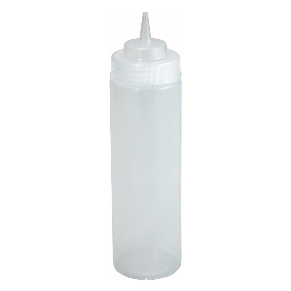 12 oz Clear Squeeze Bottles Wide Mouth (Set of 6) by Winco – 12 Ounces, Plastic, Clear, Model PSW-12