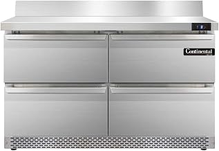 SWF48-BS-FB-D Two Section Work Top Freezer 48" W, With Back Splash, Front Breathing & Drawers
