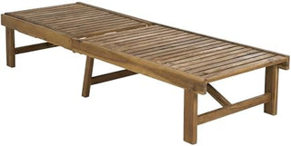 Brown Inglewood Chaise Lounge Chair, Acacia Wood Frame, Ca Foam Filling, Oil Finish, Steel Hardware, Polyester Upholstery, 300 Lbs Capacity