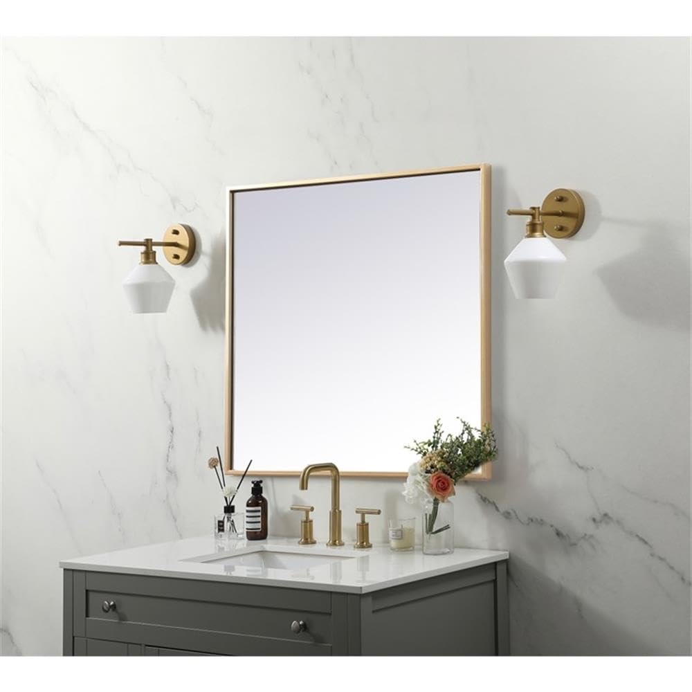 Elegant Decor Brass / 24"L x 24"W / Modern Wall-Mounted Mirrors