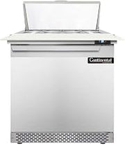 DL32-8C-FB Designer Line Sandwich Unit, 32" W, With 8 Pan Top Openings, 19" Cutting Board & Front Breathing