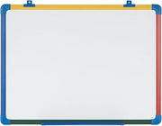 MasterVision Schoolmate Dry Erase Whiteboard, 36" x 24", Magnetic White Board with Bright Multi-Colored Frame & Pen Tray, for Kids, Students, Schools, Daycare