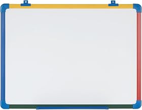 MasterVision Schoolmate Dry Erase Whiteboard, 36" x 24", Magnetic White Board with Bright Multi-Colored Frame & Pen Tray, for Kids, Students, Schools, Daycare
