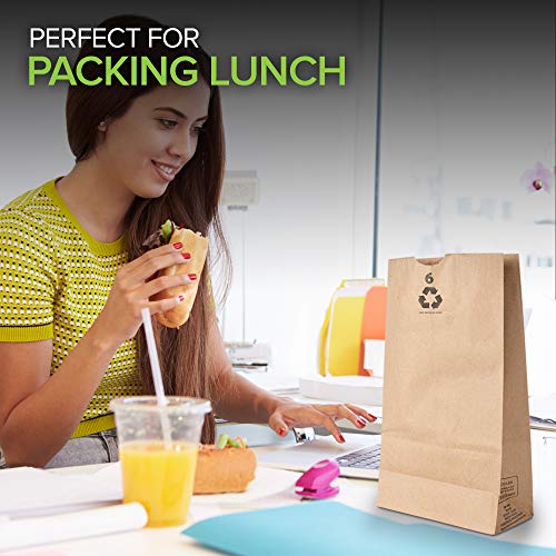 Stock Your Home 200 / 6"W x 3 5/8"G 11 1/16"H / Kraft Brown Food Storage Bags